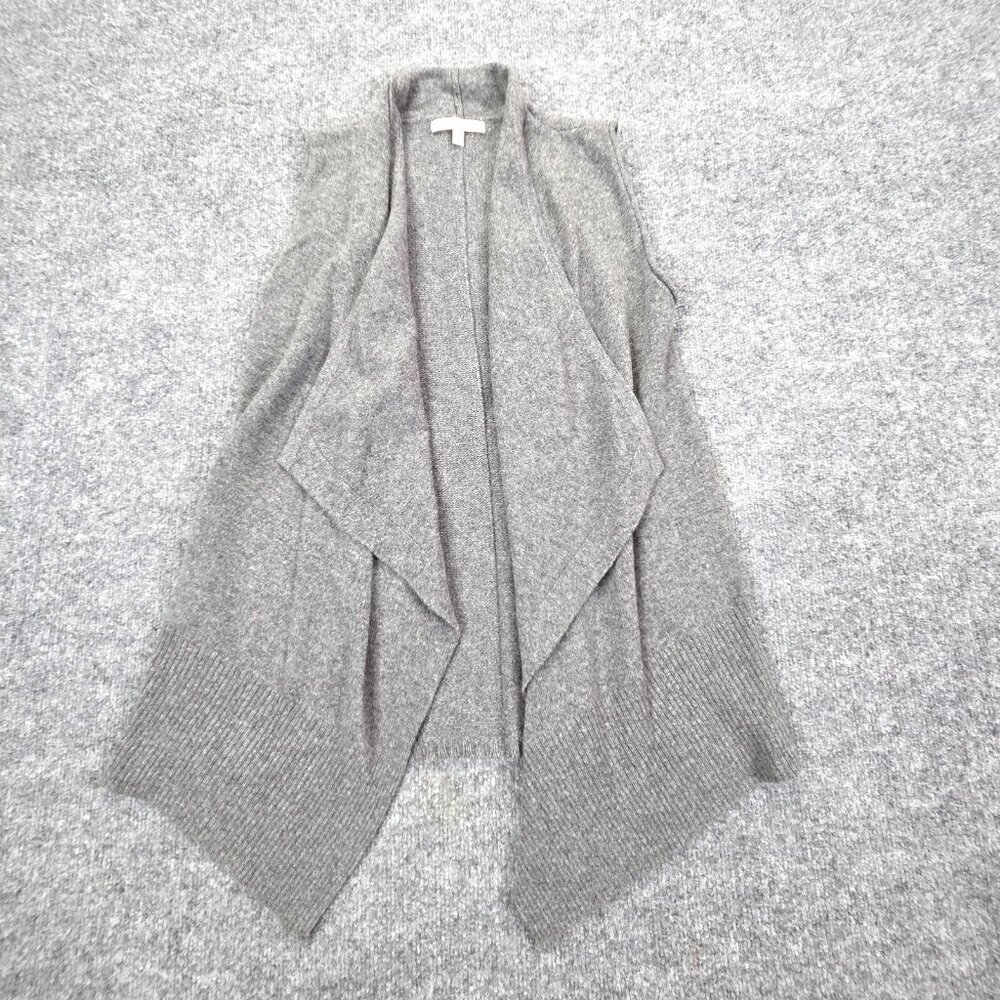 Neiman Marcus Womens‎ 100% Cashmere Waterfall Sweater Vest Gray Size Small